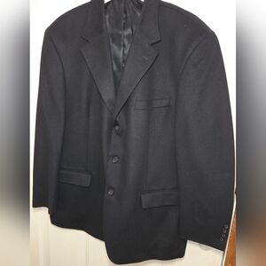 Andrew Fezza Wool Silk Cashmere Classic Black Men's Blazer Size 46R